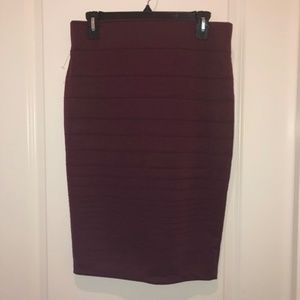 Burgundy Pencil Skirt